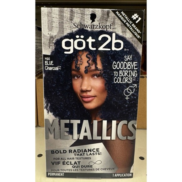 Schwarzkopf göt2b Metallics Permanent Hair Color M66 Blue Charcoal. OLSHB - Picture 1 of 1